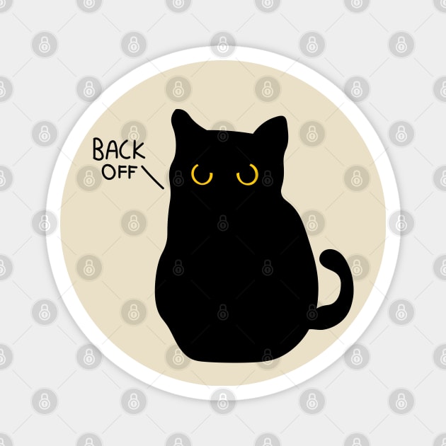 Grumpy angry black cat Magnet by Sourdigitals